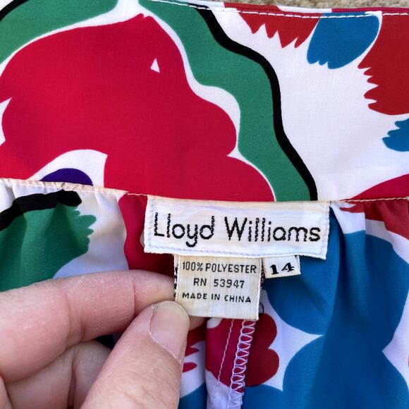 Vintage New Old Stock Mod Print Midi Skirt 14 Lloyd Williams I. Magnin - Picture 6 of 10